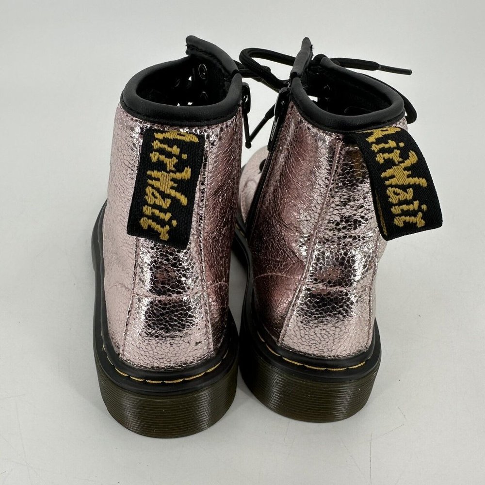 Dr Martens Girls Combat Boots 1460 J Pink Salt Crinkle Size US 1 NEW - Picture 4 of 12